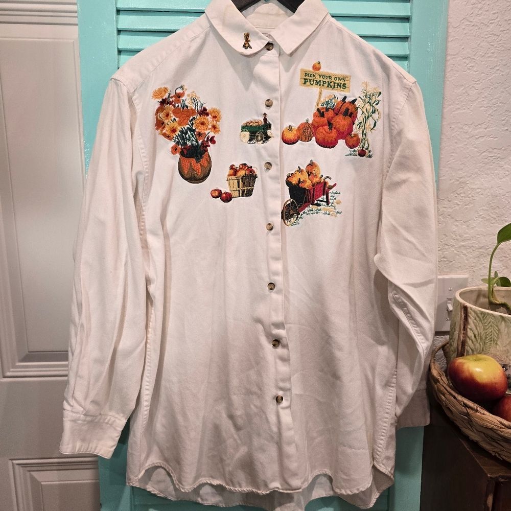 White Pumpkin Button Down Shirt